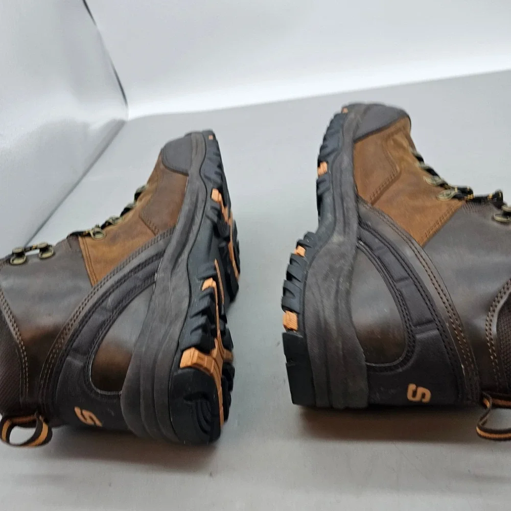 Skechers Mens Selmen Enago Waterproof Hiking Boots Brown Leather 65529 CDB 9.5